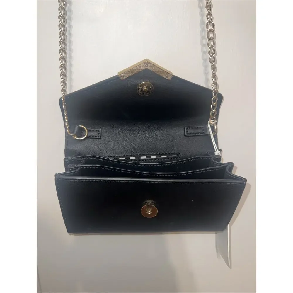Black Cross-Body Purse Bag w/ Adjustable Gold Chain Strap, UE Urban - NEW! G